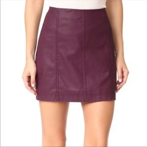 Free People Faux Leather Mini Skirt